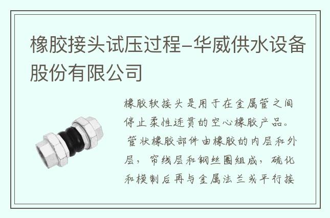 橡胶接头试压过程-华威供水设备股份有限公司