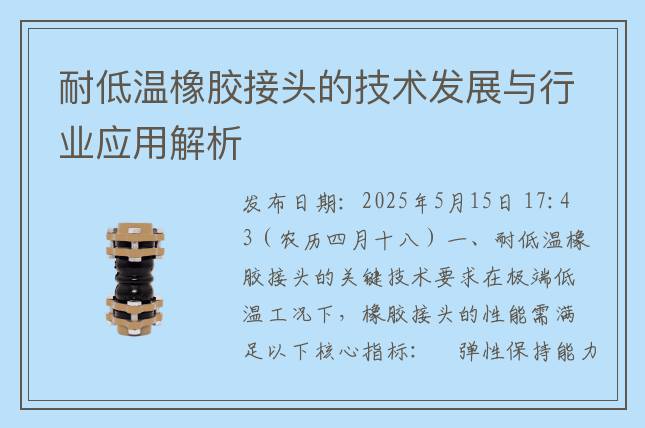 耐低温橡胶接头的技术发展与行业